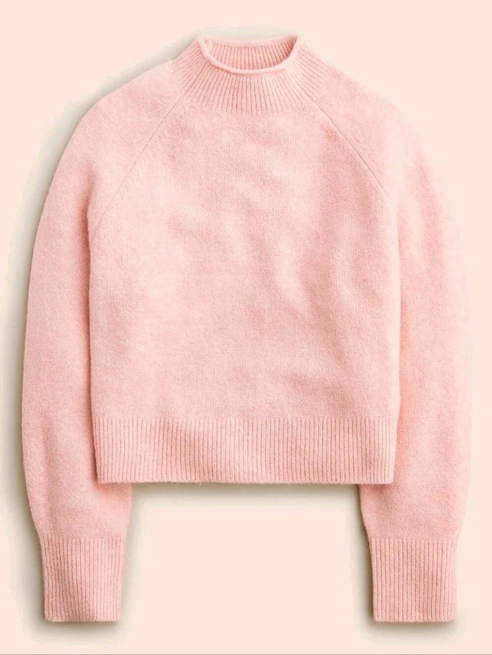 J Crew Roll Mock Neck Sweater Pullover Knit Pink Merino Wool Alpaca S Super Soft - Picture 1 of 16
